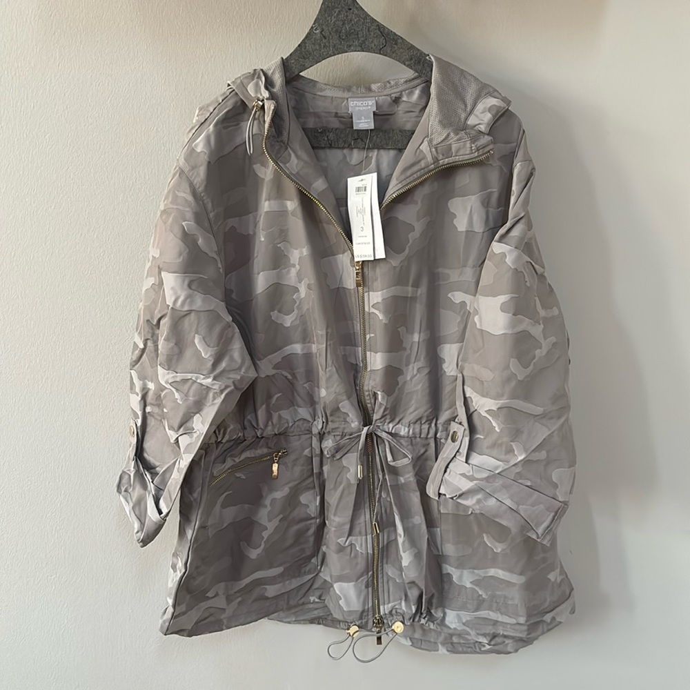 Chicos Zenergy Camo Anorak Jacket